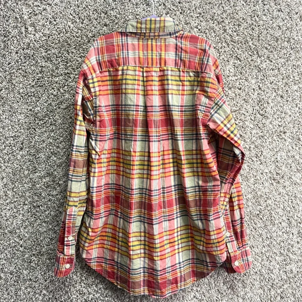 Ralph Lauren Shirt Boys M 10-12 Multicolor Plaid Long Sleeve Button Down